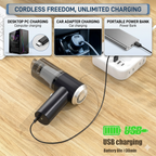 Elvron™ Portable TurboVac – High-Power Cordless Vacuum for Car & Home